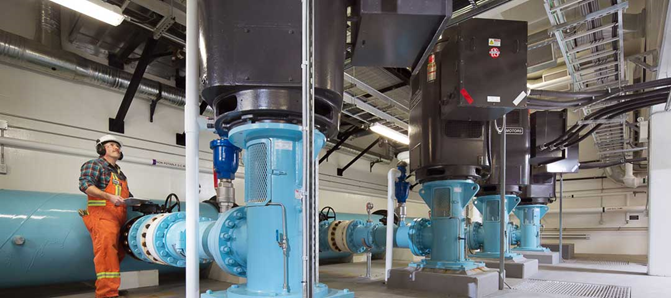 GEID Joe Bulach Pump Station — interior of the pump station